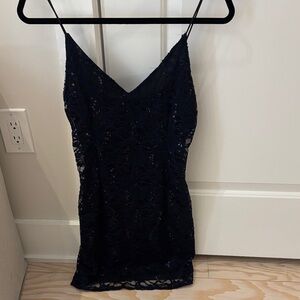Aqua Navy Lace Dress